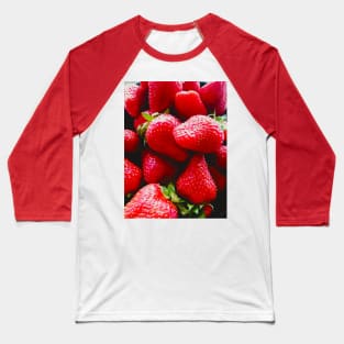 Juicy Red Strawberries Retro Aesthetic Photography Artwork Baseball T-Shirt